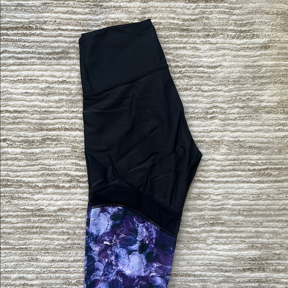 Black (sparkle) and purple leggings